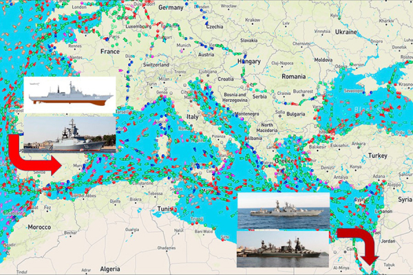 Перебування військових кораблів РФ в Середземному морі станом на 6 листопада 20220
