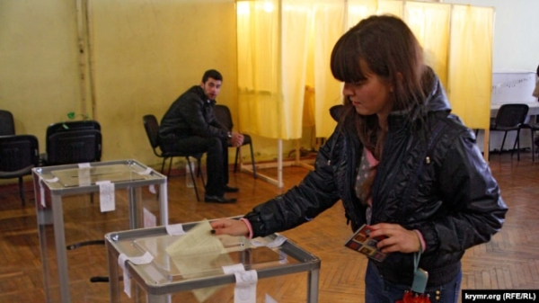 «Референдум» в Симферополе 16 марта 2014 года