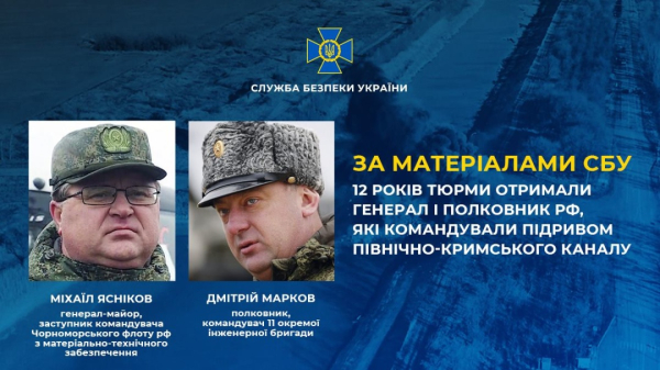 Підрив Північно-Кримського каналу: до 12 років засудили російських генерала та полковника0
