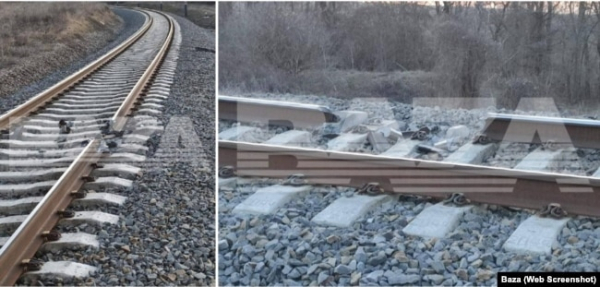 Пошкоджена ділянка залізниці у Бахчисарайському районі, 23 лютого 2023 року