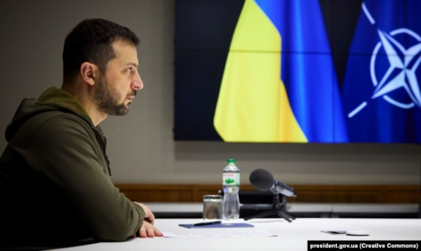 Президент України Володимир Зеленський під час виступу через відеозв’язок на щорічній сесії Парламентської асамблеї НАТО