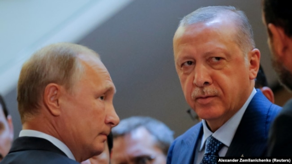 Російський президент Володимир Путін та турецький президент Реджеп Тайїп Ердоган під час зустрічі в російському Сочі у вересні 2018 року