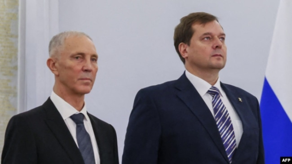 Призначені Кремлем керівники захоплених частин Херсонської та Запорізької областей Володимир Сальдо та Євген Балицький (зліва на право)