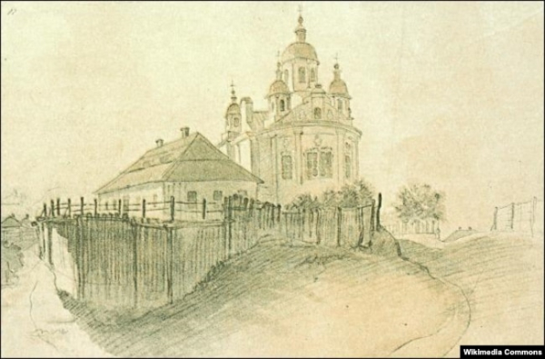 Будинок Івана Котляревського в Полтаві. Малюнок Тараса Шевченка, 1845 рік