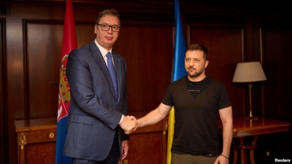 Президент України Володимир Зеленський зустрівся із президентом Сербії Олександром Вучичем в Афінах. Греція, 21 серпня 2023 року
