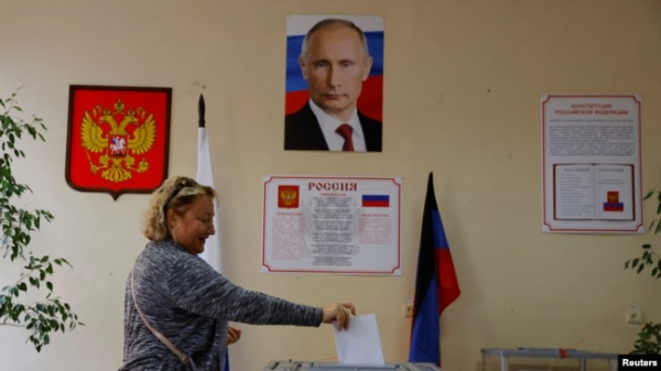 Російська виборча дільниця в окупованому Донецьку, 9 вересня 2023 року