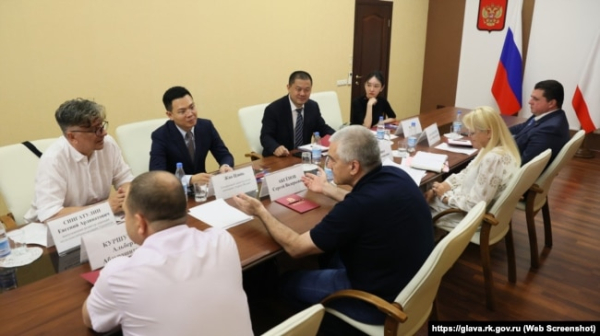 Зустріч російського глави Криму Сергія Аксьонова з представниками китайської делегації. Сімферополь, Крим, 8 вересня 2023 року