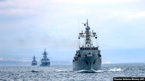 Кораблі ВМФ Росії під час військово-морських навчань у Чорному морі, 14 квітня 2021 року. Ілюстраційне фото