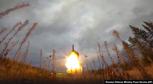 Випробування ракети «Ярс» в Росії в 2022 році. Фото російського Міноборони через АР