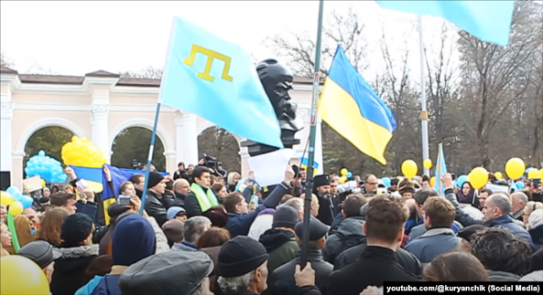 Мітинг у парку Шевченка у Сімферополі, 9 березня 2014 року