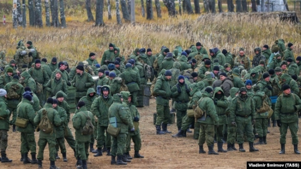 Навчання російських військовослужбовців, призваних у межах мобілізації. Ілюстративне фото