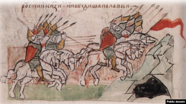 Перемога половців над київськими князями у 1068 році. Мініатюра з Радзивилівського літопису, XV століття