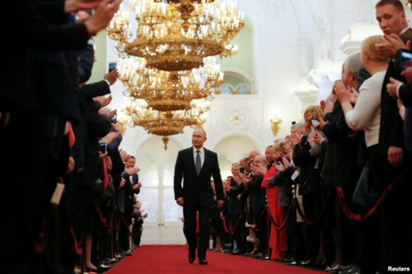 Президент Росії Володимир Путін на церемонії інавгурації шість років тому в Кремлі. 7 травня 2018 року