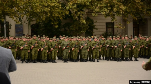 Проводи російських військовослужбовців 47-ї мотострілецької дивізії на війну проти України. Севастополь, 27 вересня 2022 року