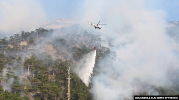 Лісова пожежа в заповідній зоні. Ущелина Уч-Кош, Крим, ілюстраційне фото