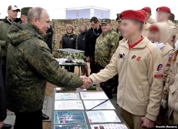 Володимир Путін під час зустрічі із «юнармійцями», вересень 2019 року