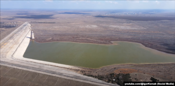 Міжгірське водосховище, березень 2022 року. Скриншот відеоблогера Ігоря Корсакова