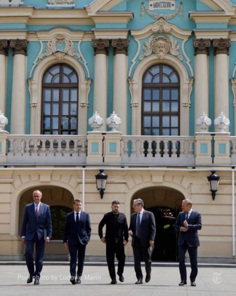 Лідери Британії, Франції, України, Польщі та Франції у Києві 10 травня