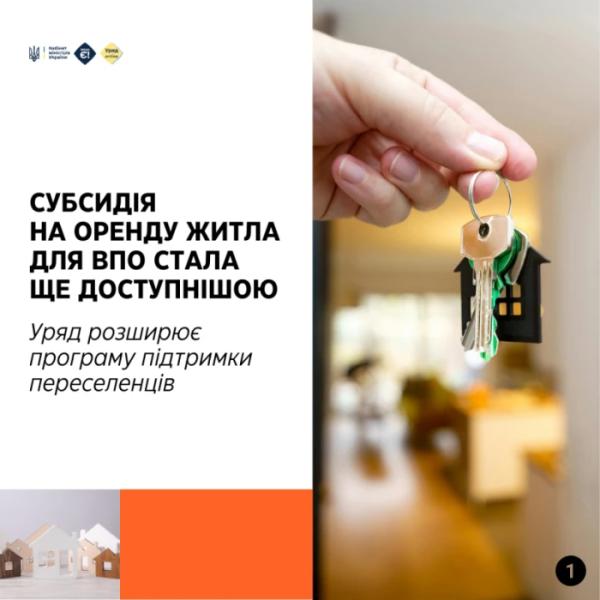 В Україні розширили програму житлових субсидій для переселенців1