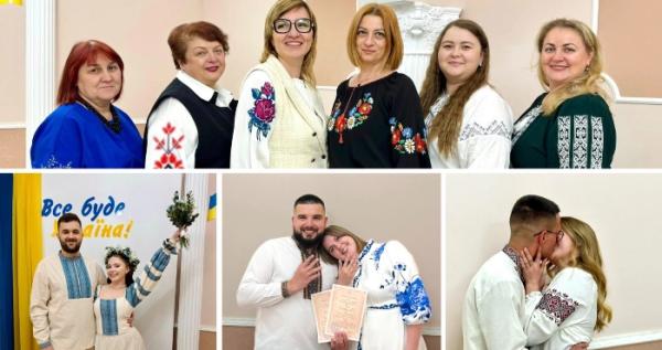 Весілля на Районі: в Ужгороді у День вишиванки одружилися 16 пар