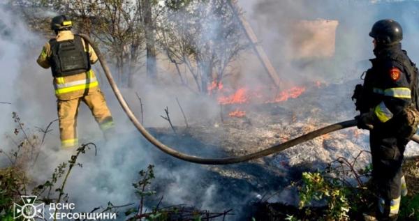 На Херсонщині за добу – 11 пожеж, більшість через обстріли