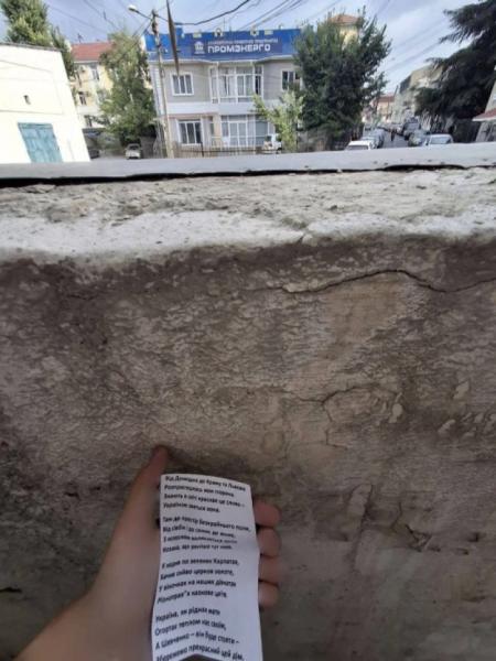 На тимчасово окупованих територіях учасниці партизанського руху поширюють вірші українських поетів. Фото з соцмереж руху «Зла Мавка»3