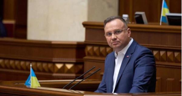 Анджей Дуда виступає в українському парламенті. Фото: Сайт  Верховної ради України