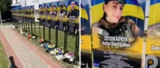 У Рожищі від стели пам'яті загиблій захисниці Аллі Пушкарчук вкрали букет