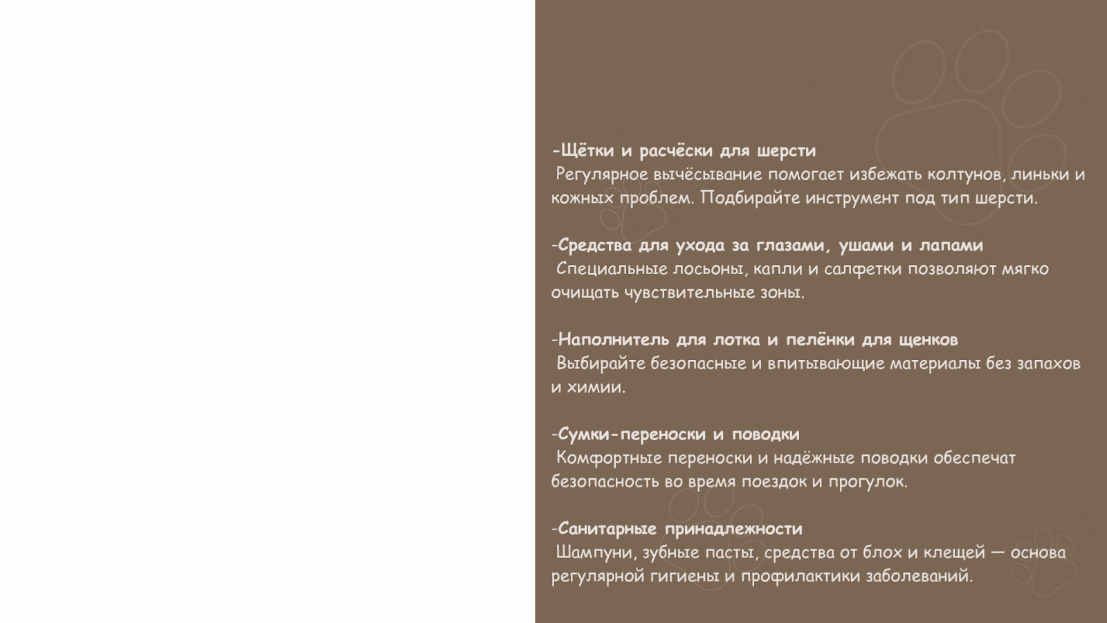 Уход за котом и собакой: полезные аксессуары и гигиенические товары