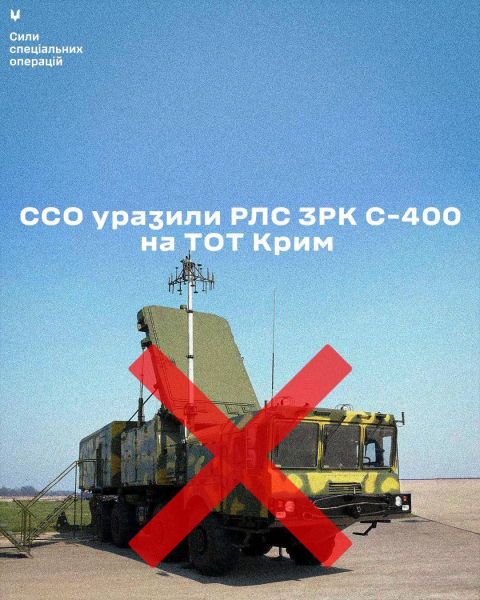 Сили спецоперацій уразили в Криму російську радіолокаційну станцію ЗРК С-400 «Тріумф»0
