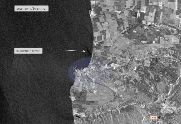 Біля західного узбережжя Криму зафіксували велику нафтову пляму / Фото0