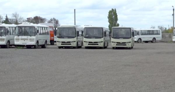 Автобуси в окупованій частині Херсонщини / Скриншот окупаційних медіа